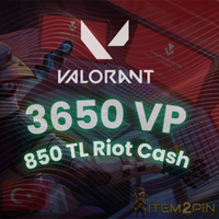 Valorant 3.650 VP -  850 TL Riot Cash